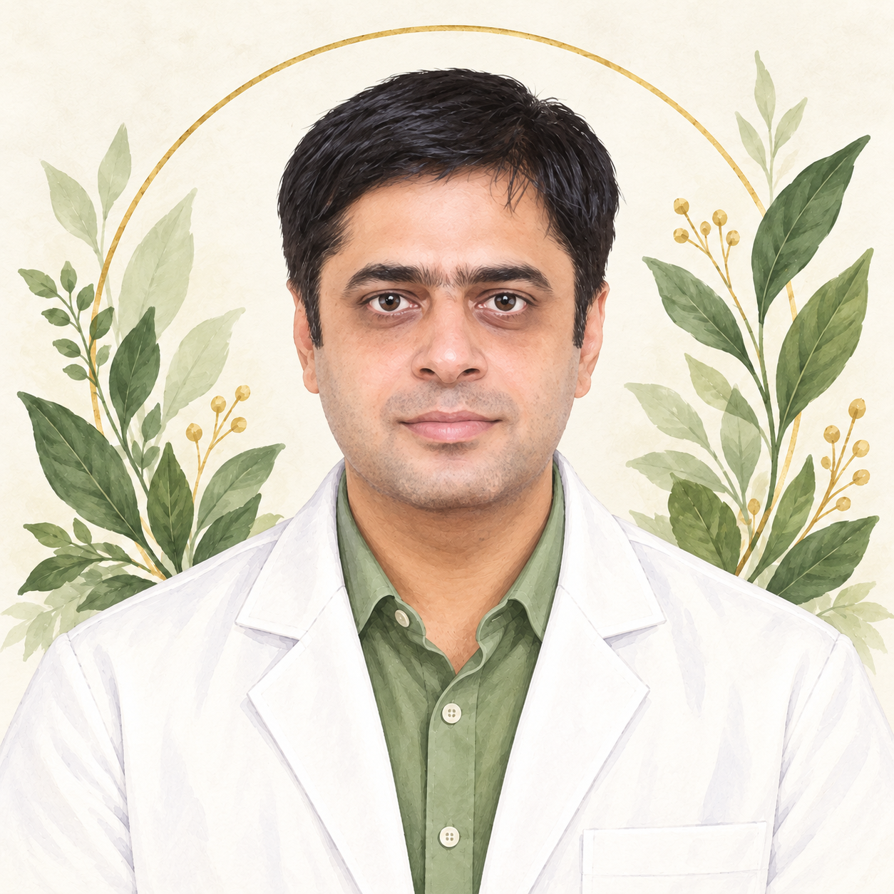 Illustrated portrait of Dr. Pankaj Sharma
